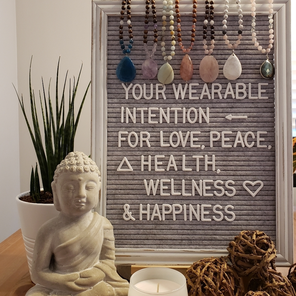 Handmade Sandalwood & Gem 108 Bead Mala Necklaces